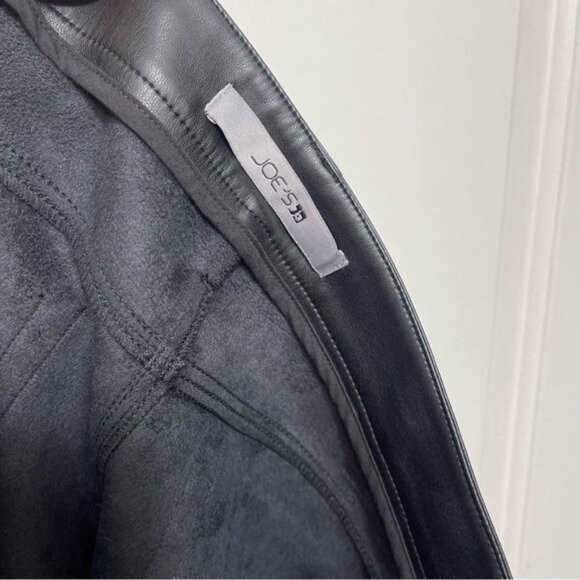 New Joe's Mid Rise Black Faux Leather Cropped Bootcut Jeans Size 32 - Picture 8 of 10